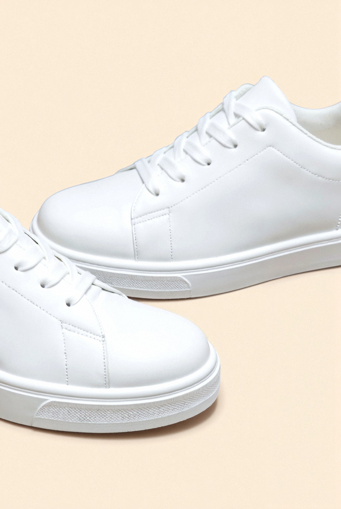 Herr Premium Klassisk Sneaker i Vit Läder