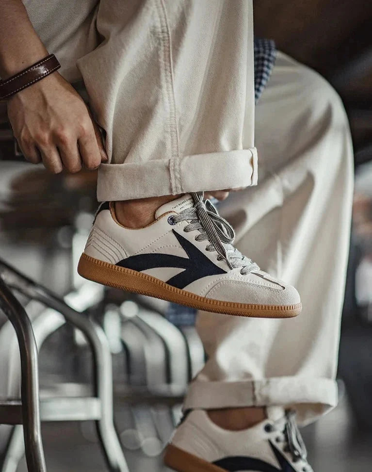 Herr Premium Court Sneaker Vit/Marinblå
