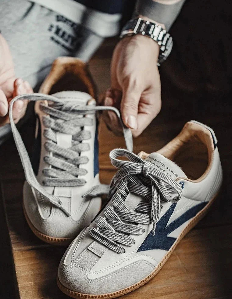 Herr Premium Court Sneaker Vit/Marinblå