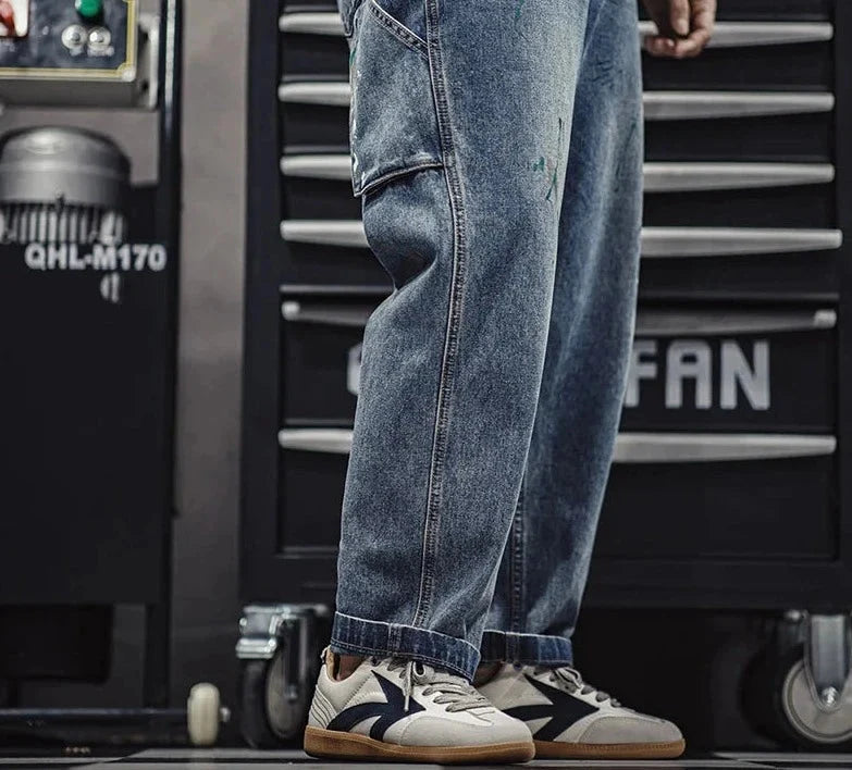 Herr Premium Court Sneaker Vit/Marinblå