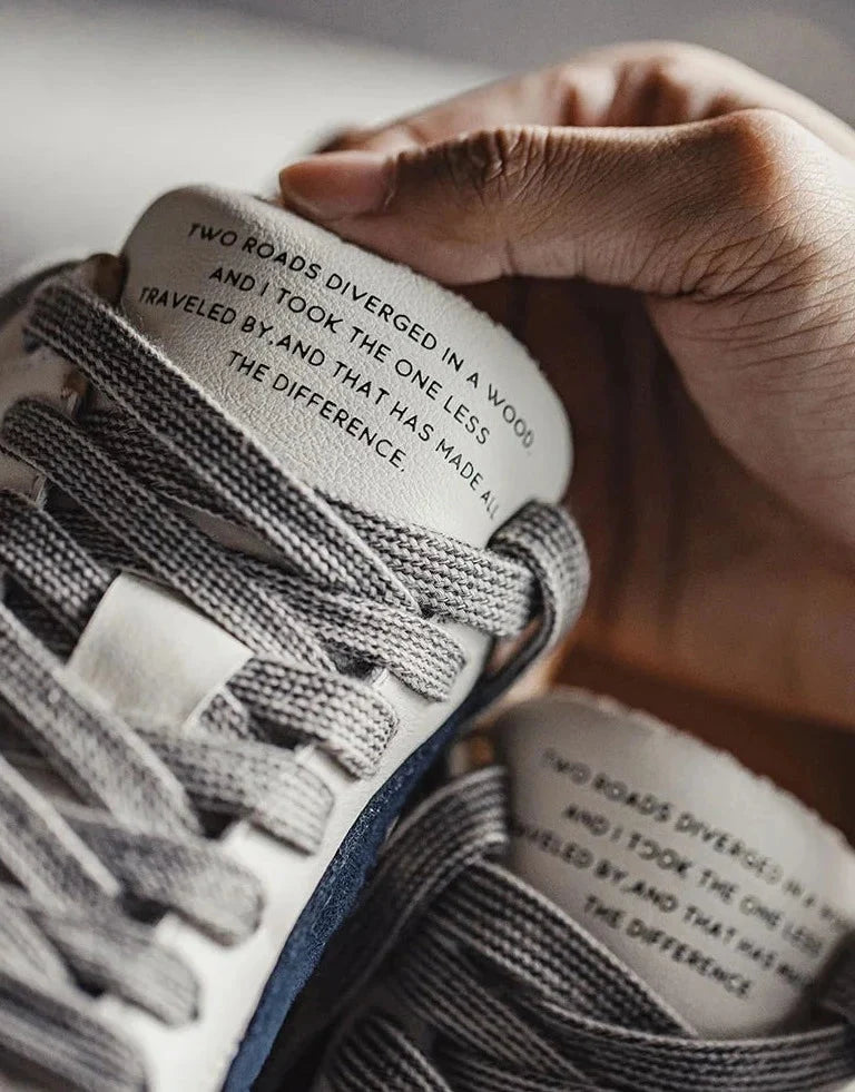 Herr Premium Court Sneaker Vit/Marinblå