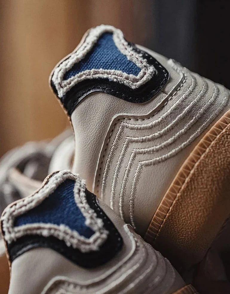 Herr Premium Court Sneaker Vit/Marinblå