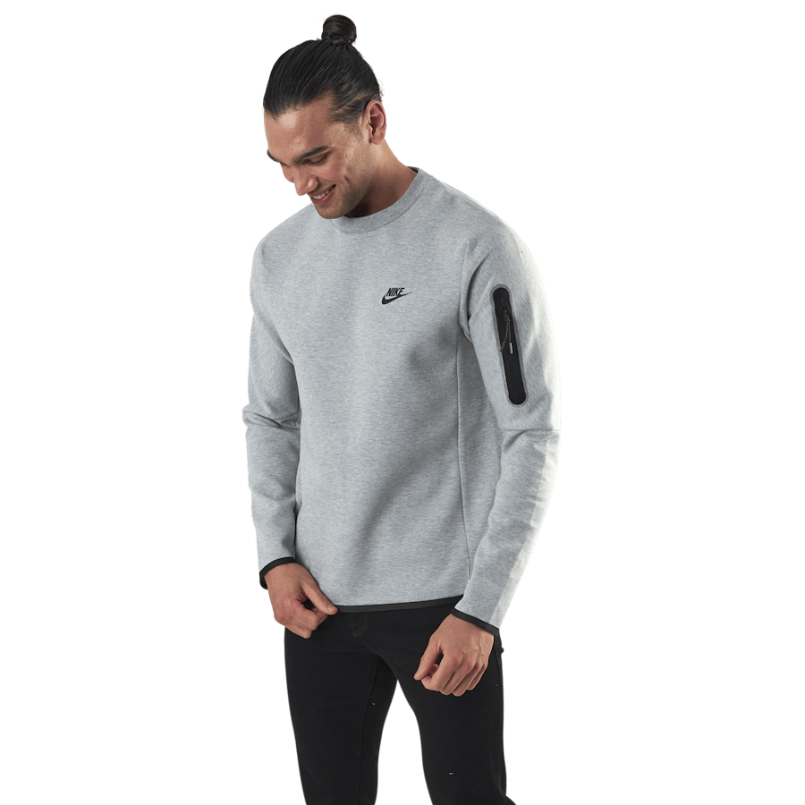 Sportswear Tech Fleece Men's Crew Sweatshirt DK GREY HEATHER/BLACK
