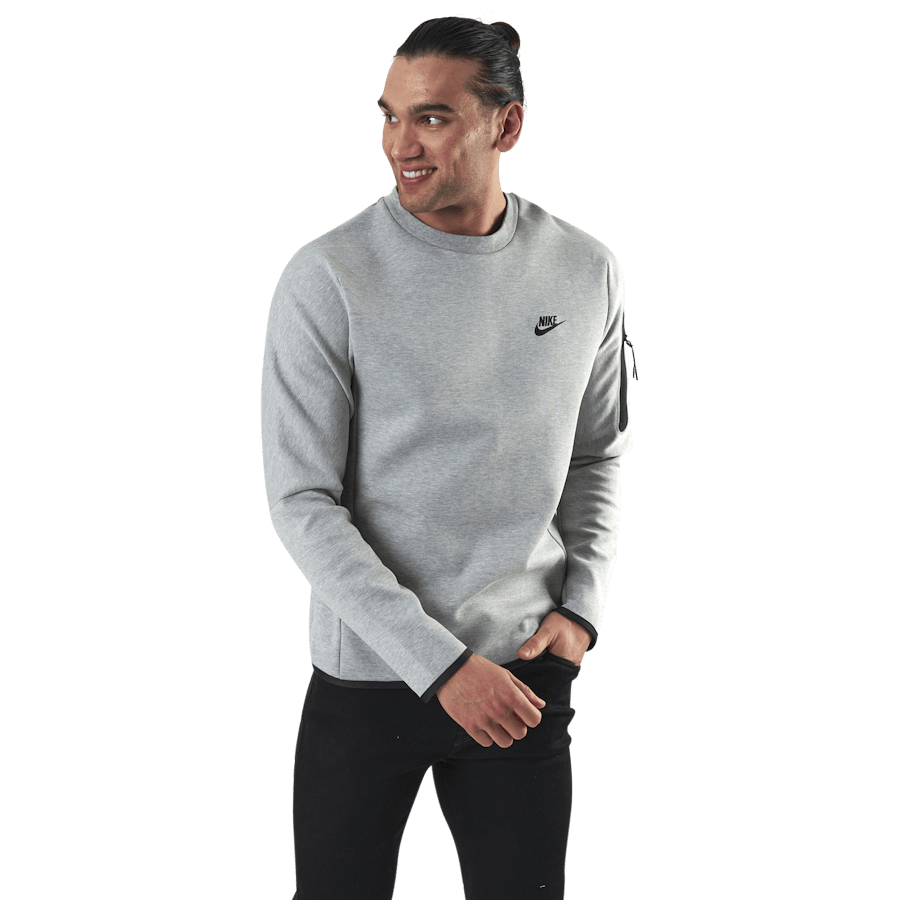 Sportswear Tech Fleece Men's Crew Sweatshirt DK GREY HEATHER/BLACK