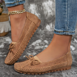 Sabine - Bekväma loafers i mjukt material med rosett