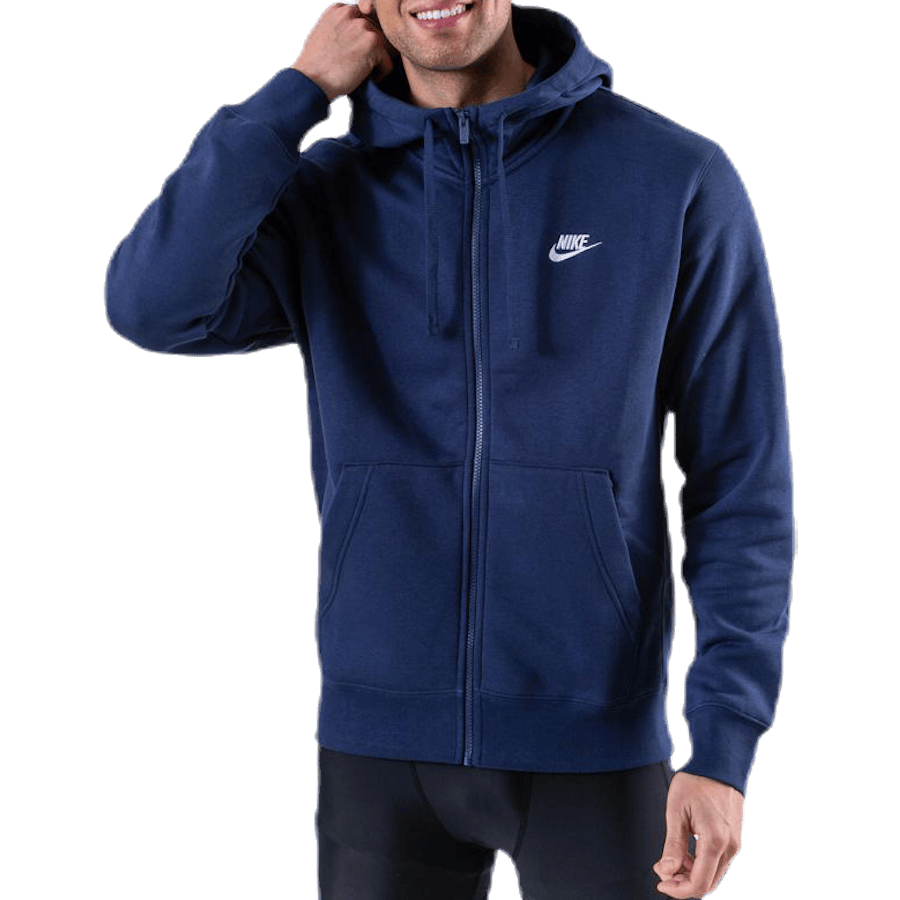 Sportswear Club Fleece Men's Full-Zip Hoodie MIDNIGHT NAVY/MIDNIGHT NAVY/WHITE