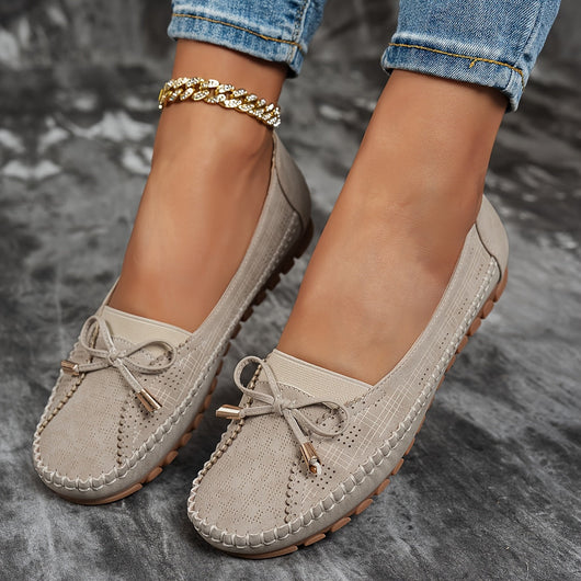 Sabine - Bekväma loafers i mjukt material med rosett