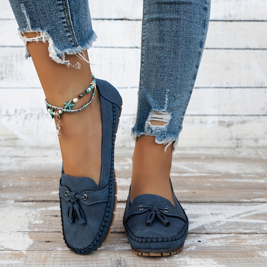 Nadine - Klassiska loafers med tofsdetalj