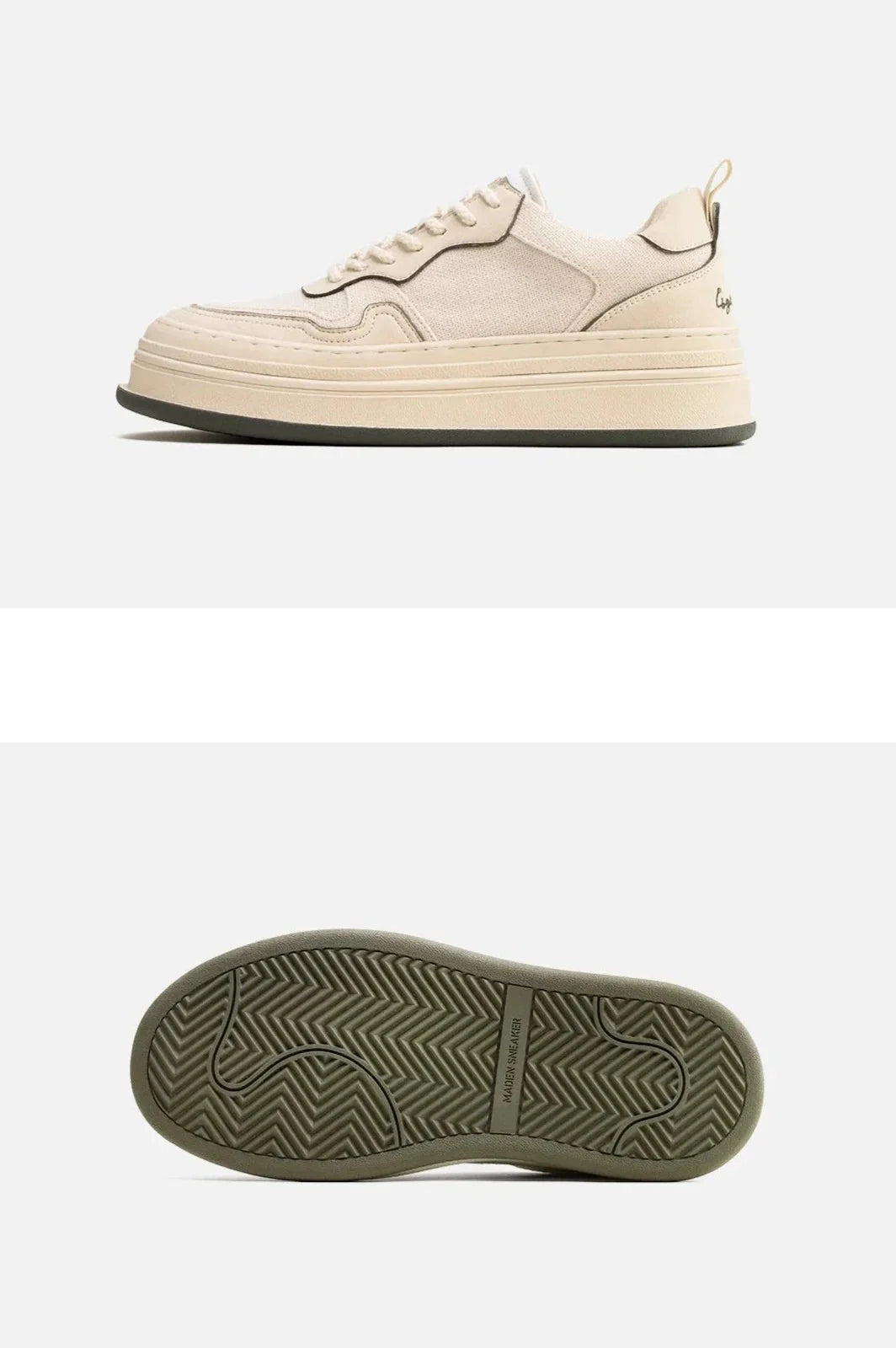Herr Premium Skate Sneaker i Linne och Mocka
