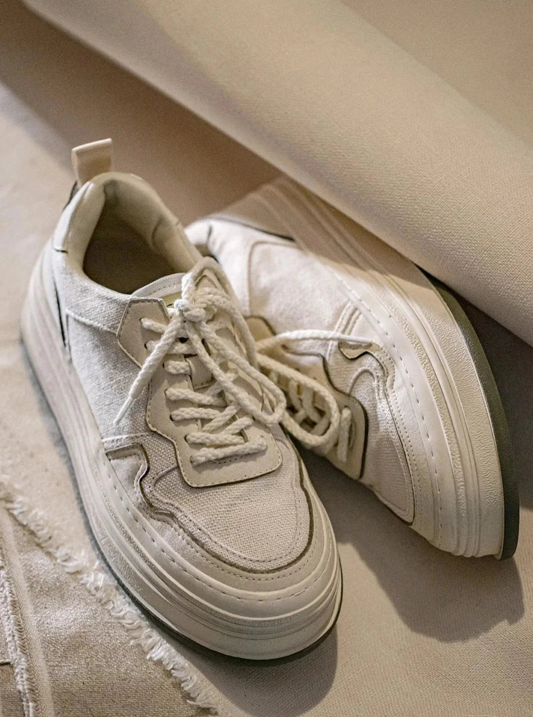 Herr Premium Skate Sneaker i Linne och Mocka