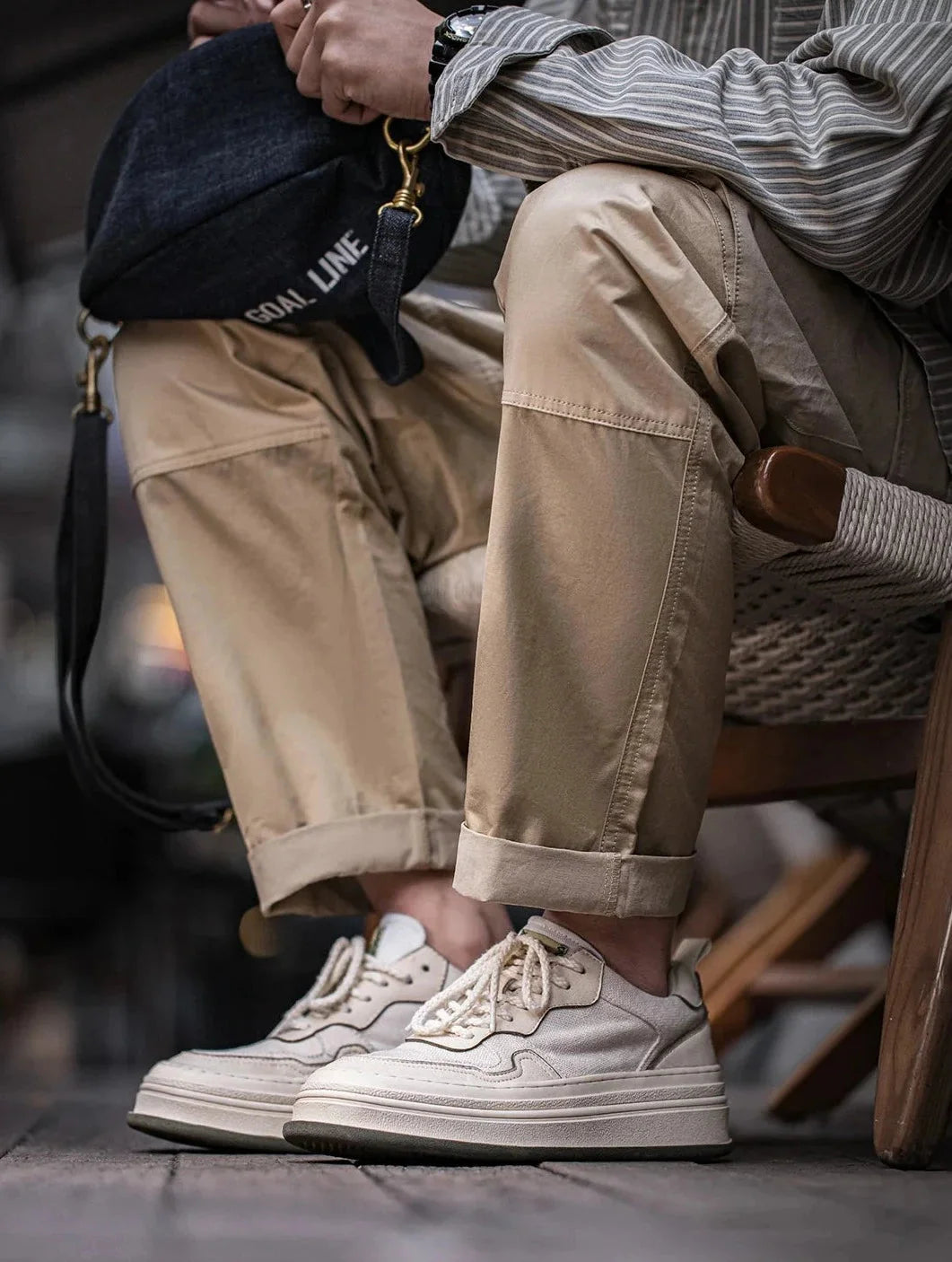 Herr Premium Skate Sneaker i Linne och Mocka