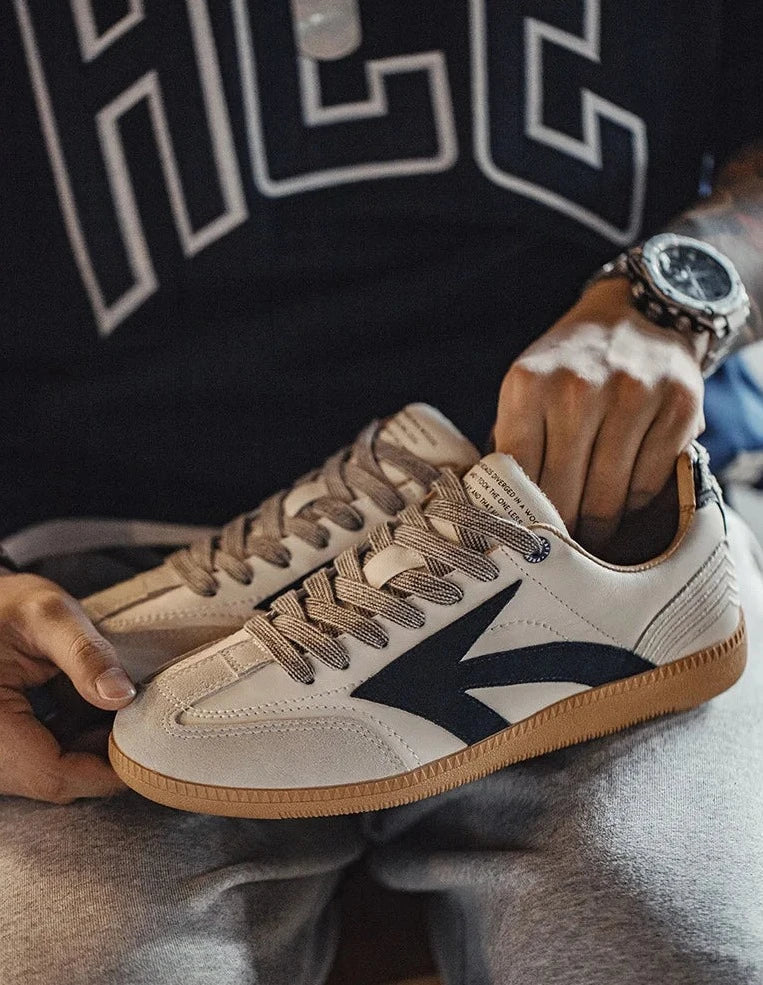 Herr Premium Court Sneaker Vit/Marinblå