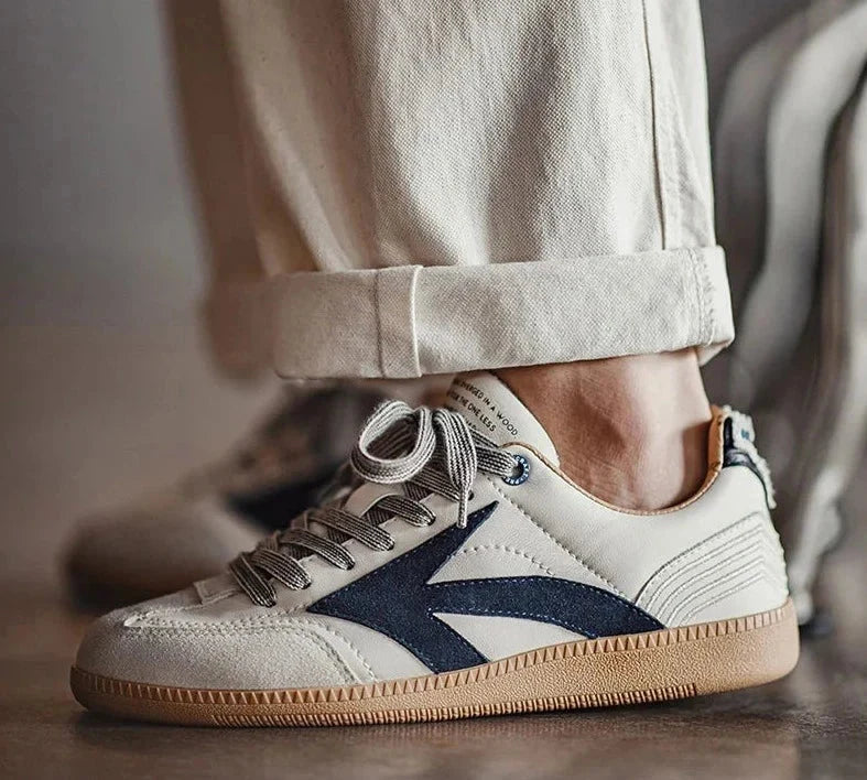Herr Premium Court Sneaker Vit/Marinblå