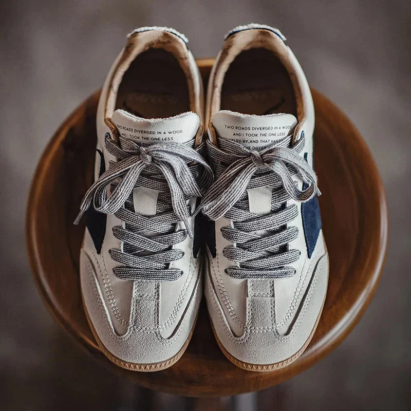 Herr Premium Court Sneaker Vit/Marinblå