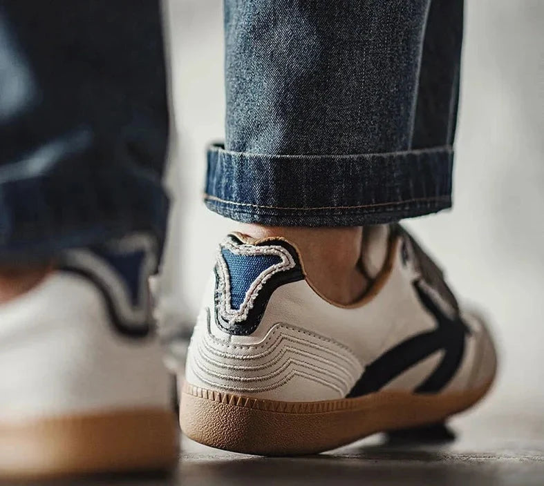 Herr Premium Court Sneaker Vit/Marinblå