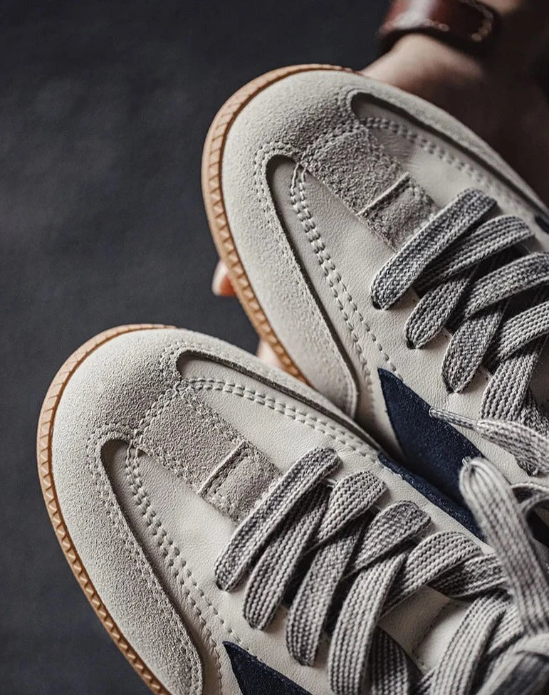 Herr Premium Court Sneaker Vit/Marinblå