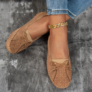 Sabine - Bekväma loafers i mjukt material med rosett