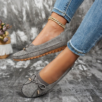 Sabine - Bekväma loafers i mjukt material med rosett