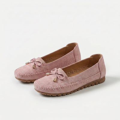 Sabine - Bekväma loafers i mjukt material med rosett
