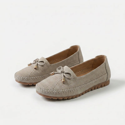 Sabine - Bekväma loafers i mjukt material med rosett